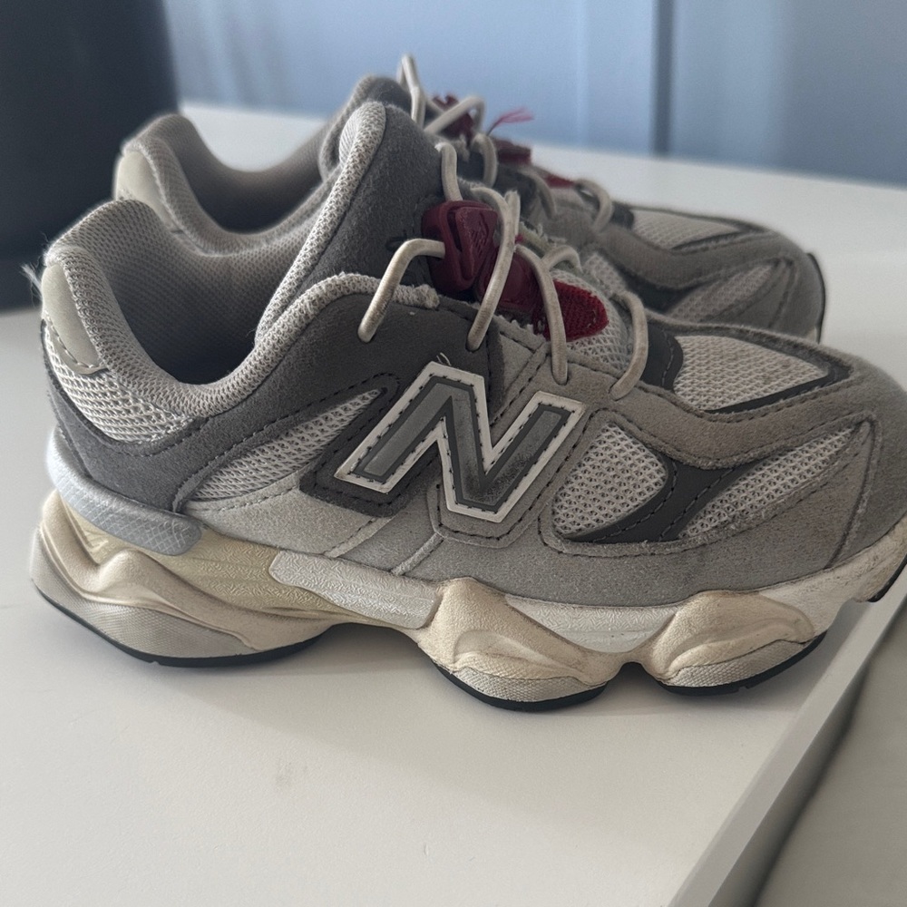 New Balance Kids' Gray and Burgundy Sneakers